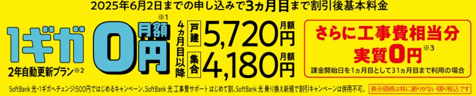 SoftBank 光 新生活応援キャンペーン1