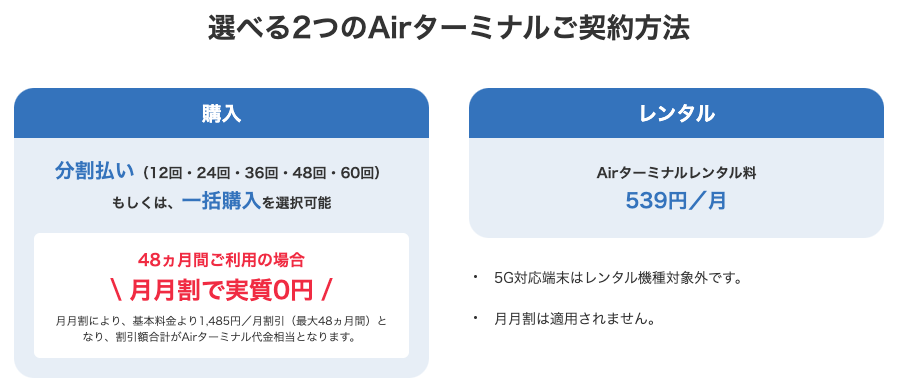 ソフトバンクエアー6機種代金